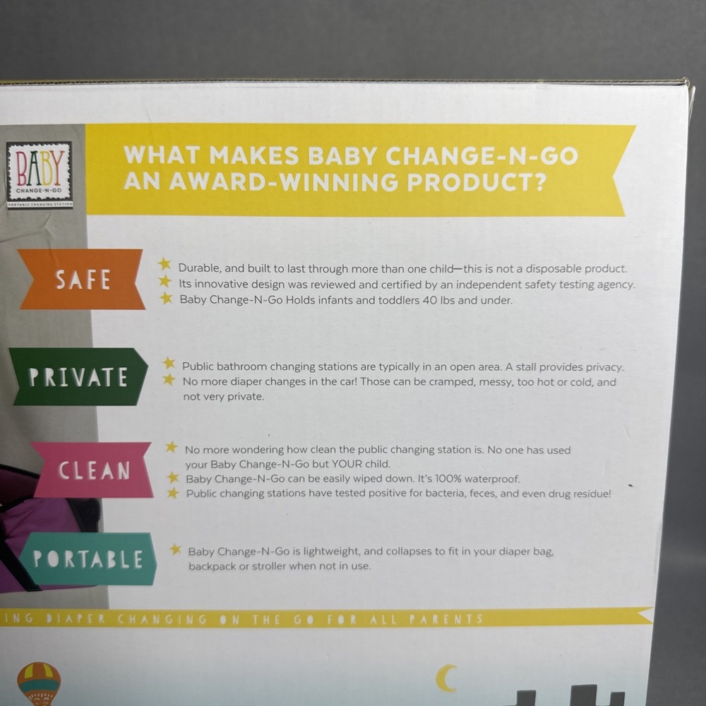 Baby Change-N-Go: Portable Travel Diaper Changing Station Center - Black NEW - Picture 9 of 12